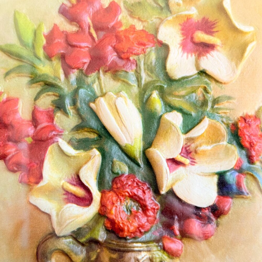 1950's Metalcraft 3D Floral Picture - Picture 8 of 16